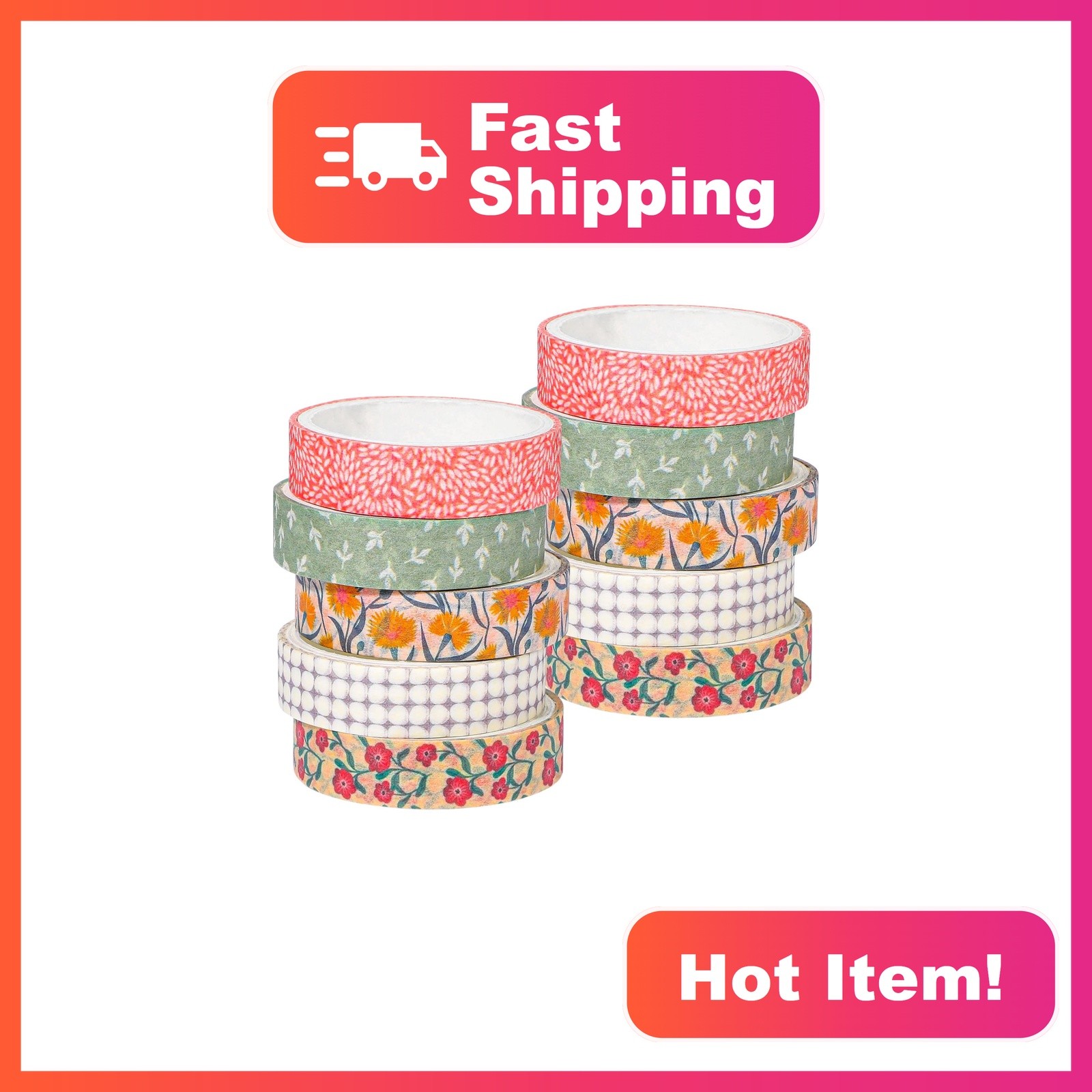 cobee 10 rolls floral washi tape set cobee 10 rolls floral washi tape set