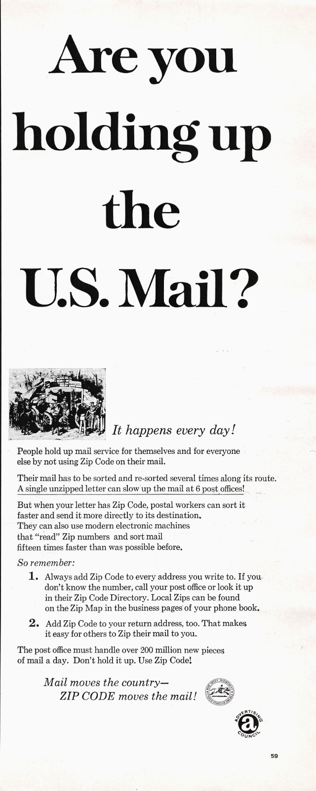 US Post Office New 1963 Zip Codes Have 1967 Issues Vtg Magazine Public Reminder
