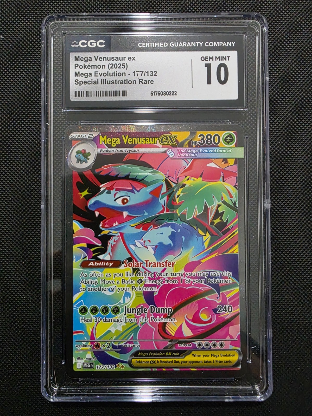 CGC 10 GEM MINT Mega Venusaur ex 177/132 Me01: Mega Evolution Holo