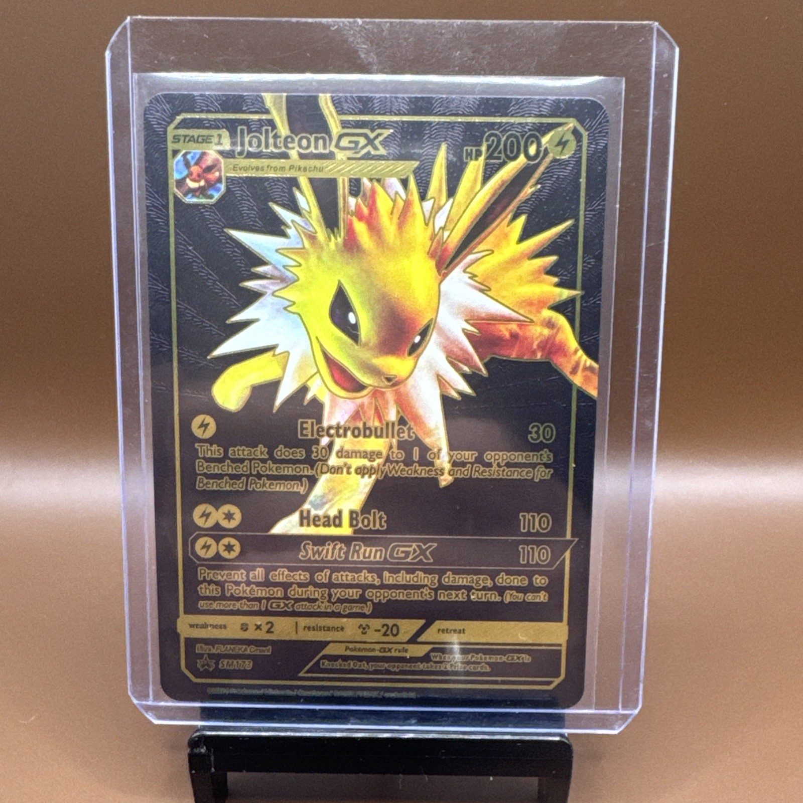 Black Foil Custom Fan Art Display Jolteon Gx 200hp Swift Run NM SM173