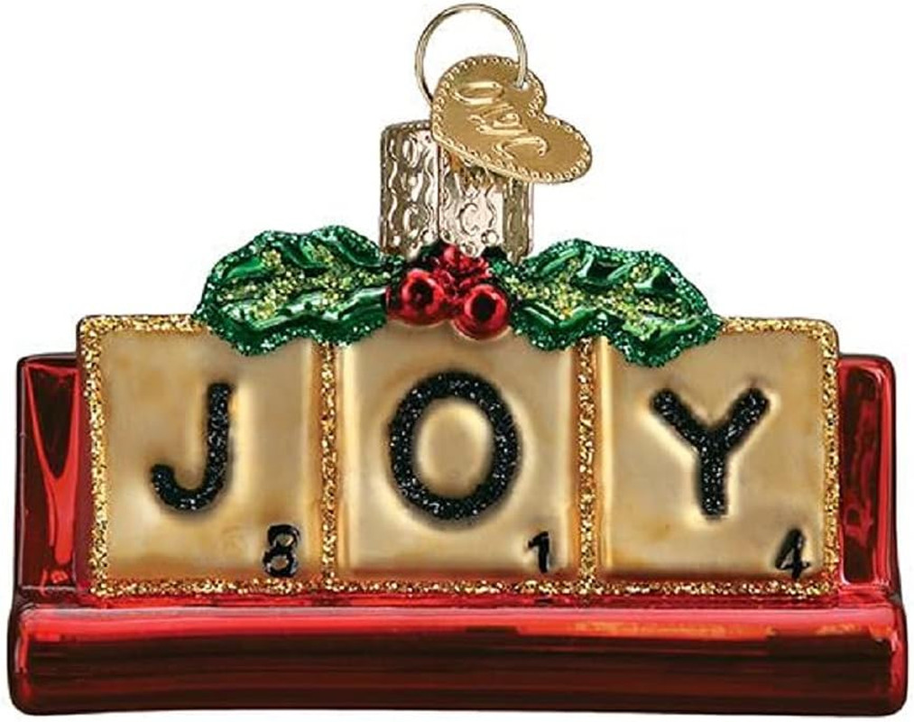 Ornaments Joyful Scrabble Glass Blown Ornaments for Christmas Tree