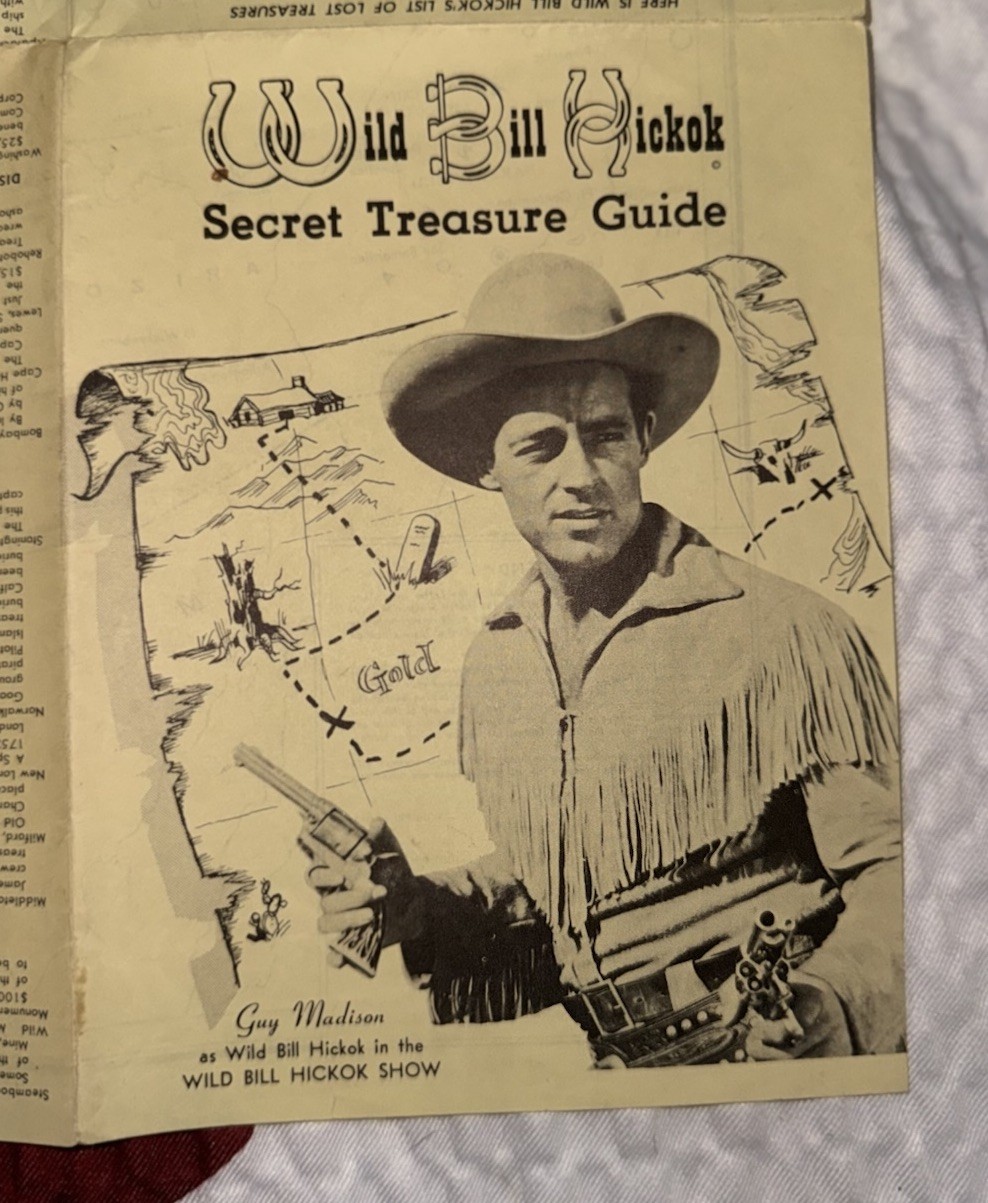 vintage 1952 Wild Bill Hickok Guide to Lost Treasures map vintage 1952 Wild Bill Hickok Guide to Lost Treasures map