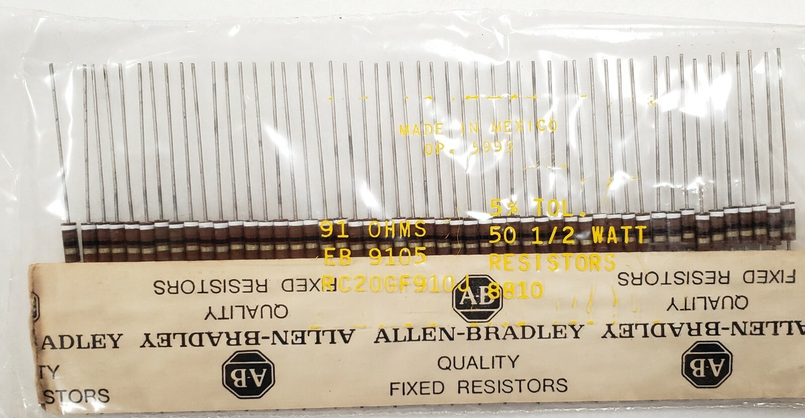 Allen Bradley & Ohmite - 1/2W Carbon Composite RESISTORS - NOB .5 Watt