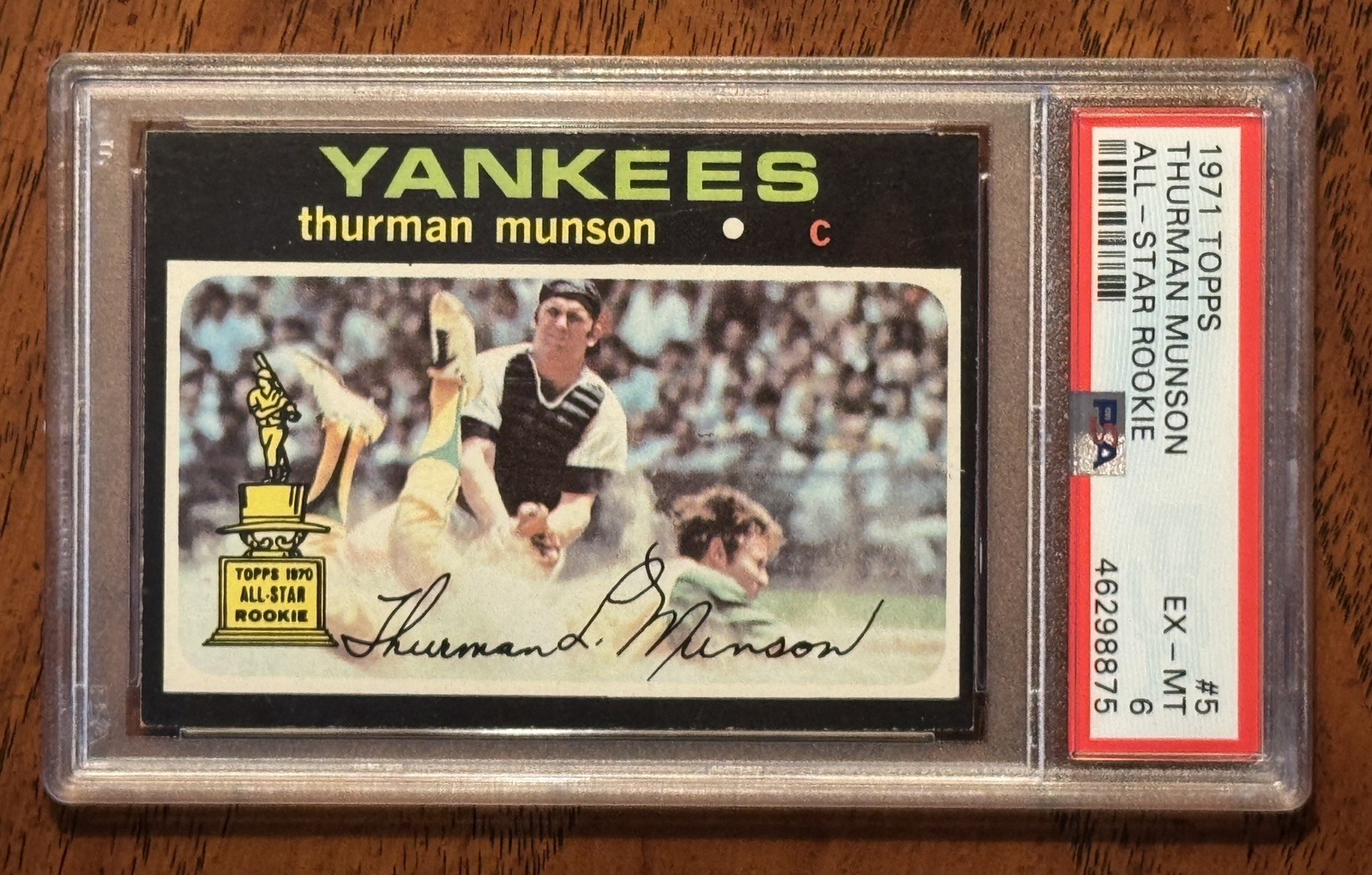 1971 Topps Thurman Munson #5 All-Star Rookie Trophy PSA 6 EX-MT NY stunning card