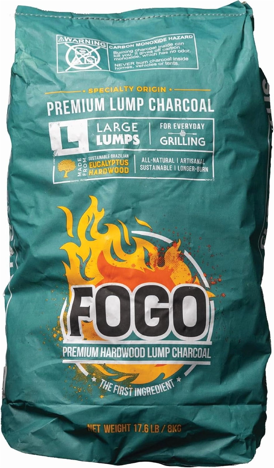 FOGO Brazilian Blend Hardwood Lump Charcoal, Natural, Large Sized Lump Charcoal FOGO Brazilian Blend Hardwood Lump Charcoal, Natural, Large Sized Lump Charcoal