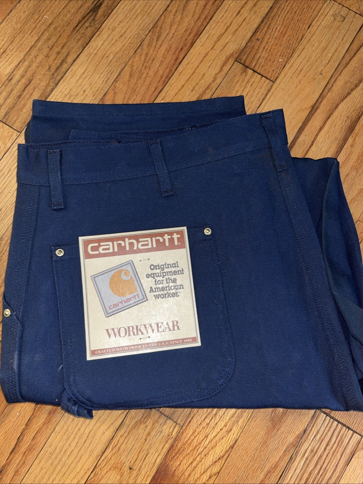 Vtg Carhartt Pants Mens 44x34 Navy WU1302 Dungaree Union Made In USA Deadstock Vtg Carhartt Pants Mens 44x34 Navy WU1302 Dungaree Union Made In USA Deadstock