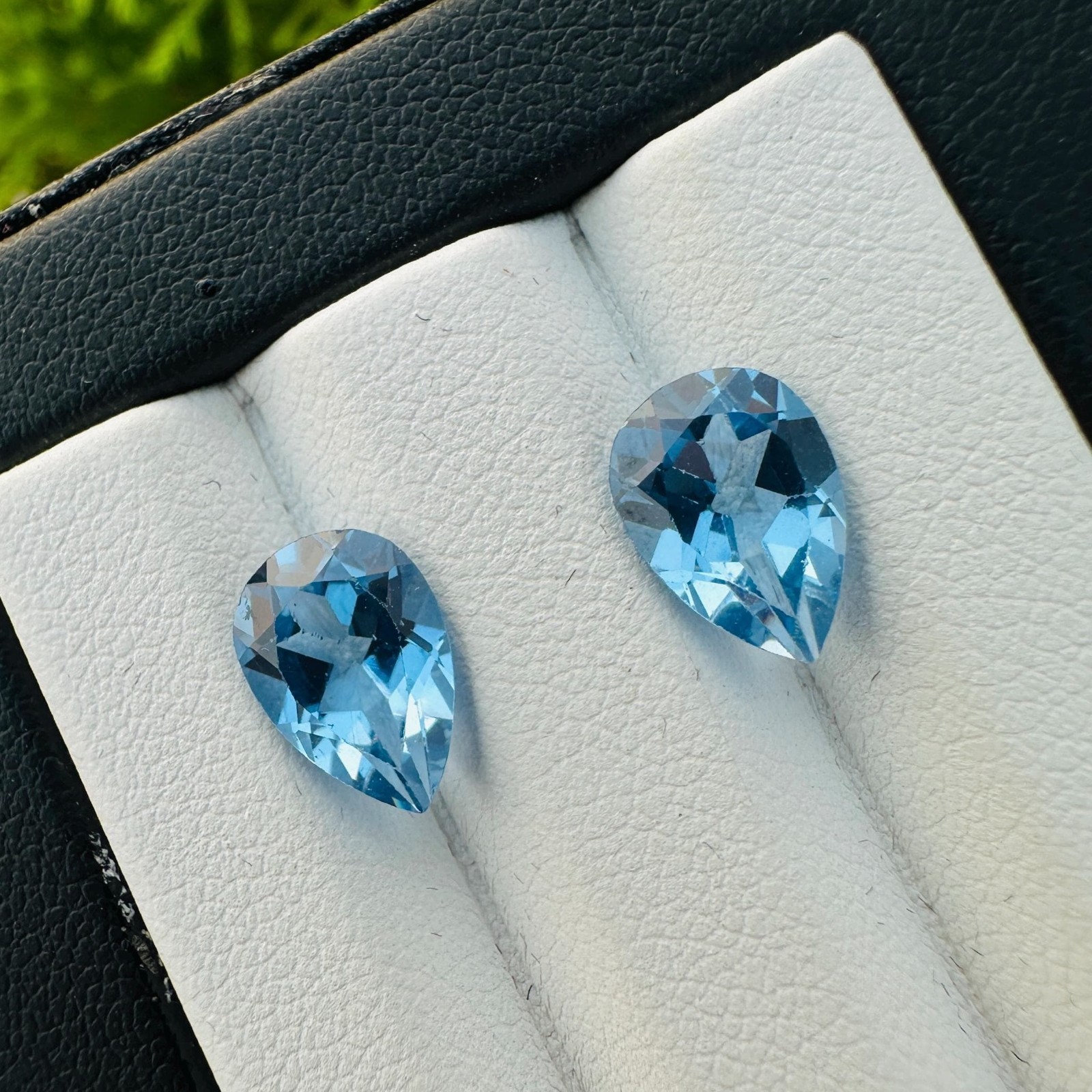 Natural Blue Topaz Matching Pair, 5.3 Carat, 10x7mm Pear Cut Loose Gemstones Natural Blue Topaz Matching Pair, 5.3 Carat, 10x7mm Pear Cut Loose Gemstones