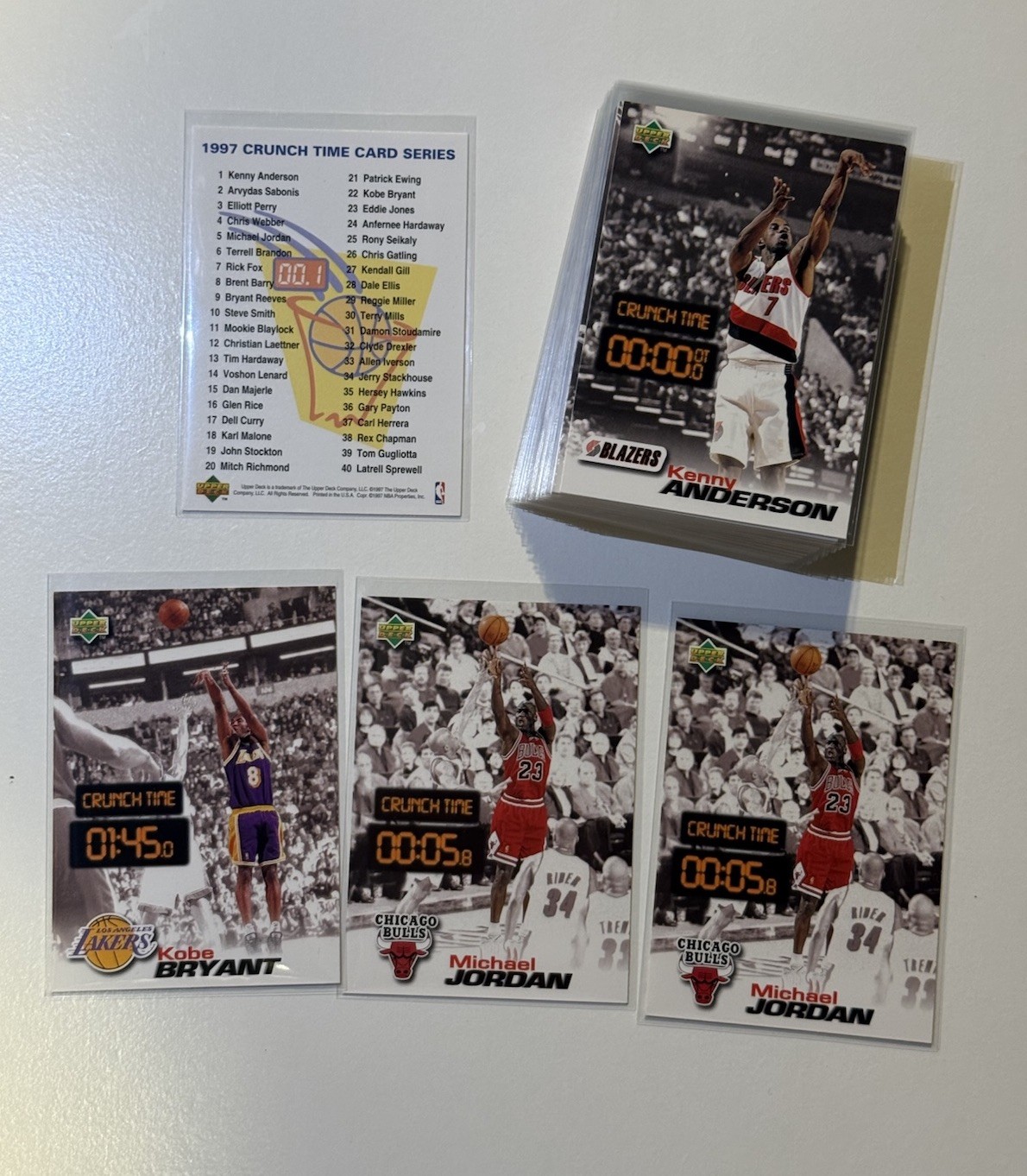 1997-98 Upper Deck Crunch Time Complete Set 1-40 Michael Jordan (2x) Kobe Bryant