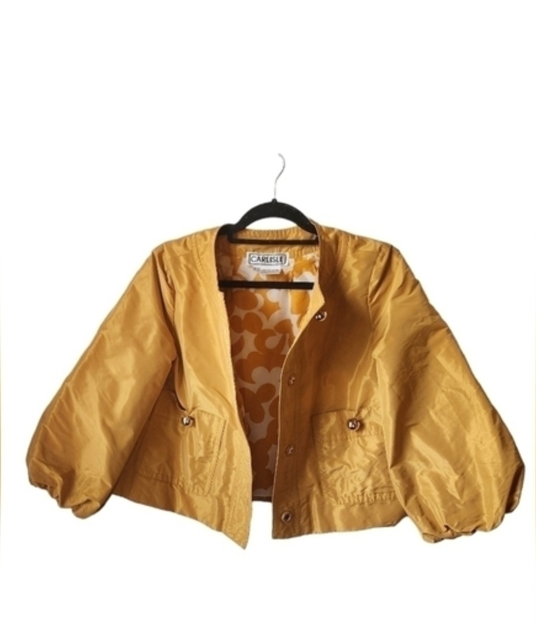 Vintage Carlisle Golden Cropped Puff sleeve jacket Beautiful Lining Sz.4 Vintage Carlisle Golden Cropped Puff sleeve jacket Beautiful Lining Sz.4