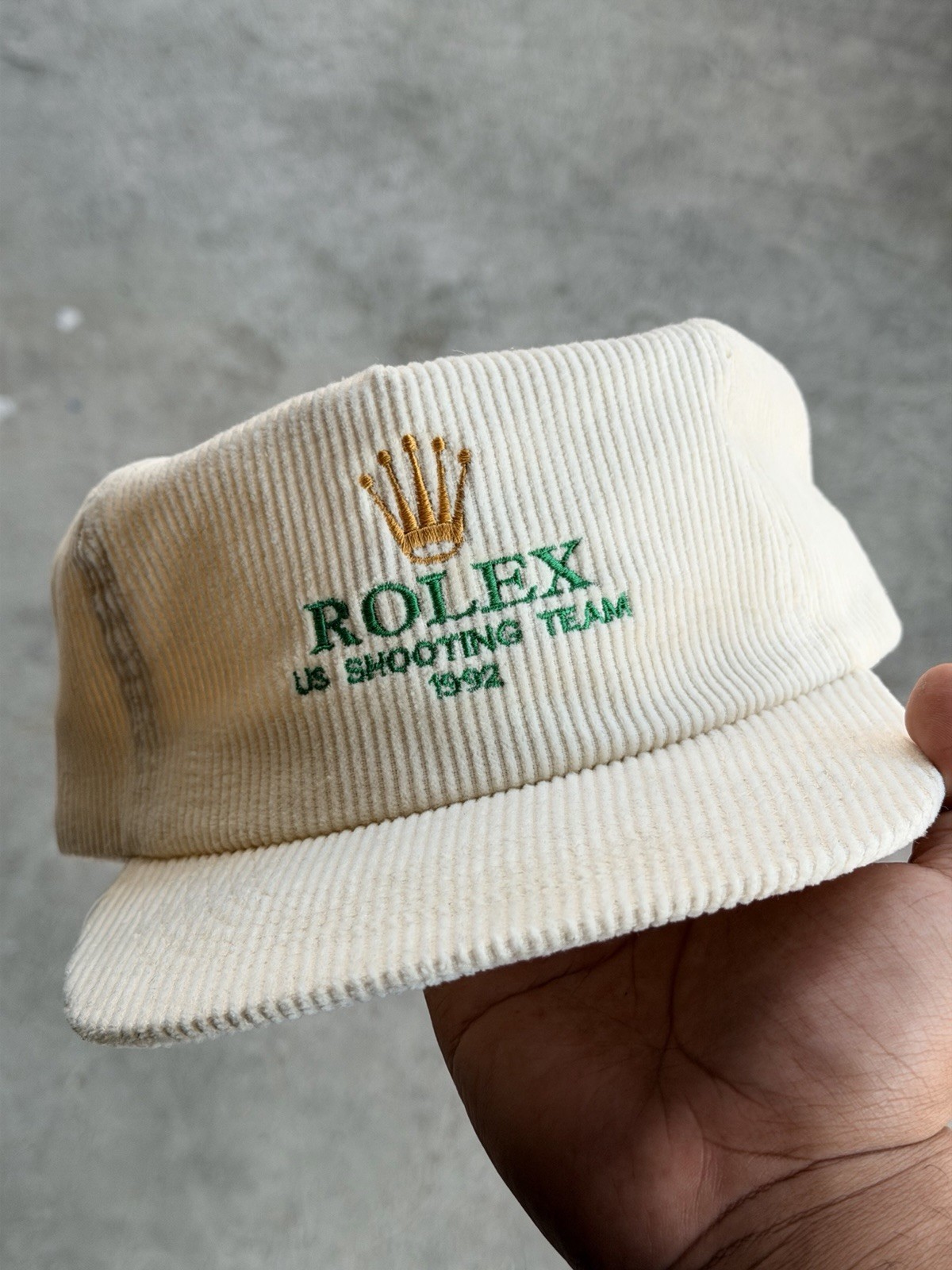 Vintage Inspired Rolex Embroidery Corduroy CREAM/White Vintage Inspired Rolex Embroidery Corduroy CREAM/White