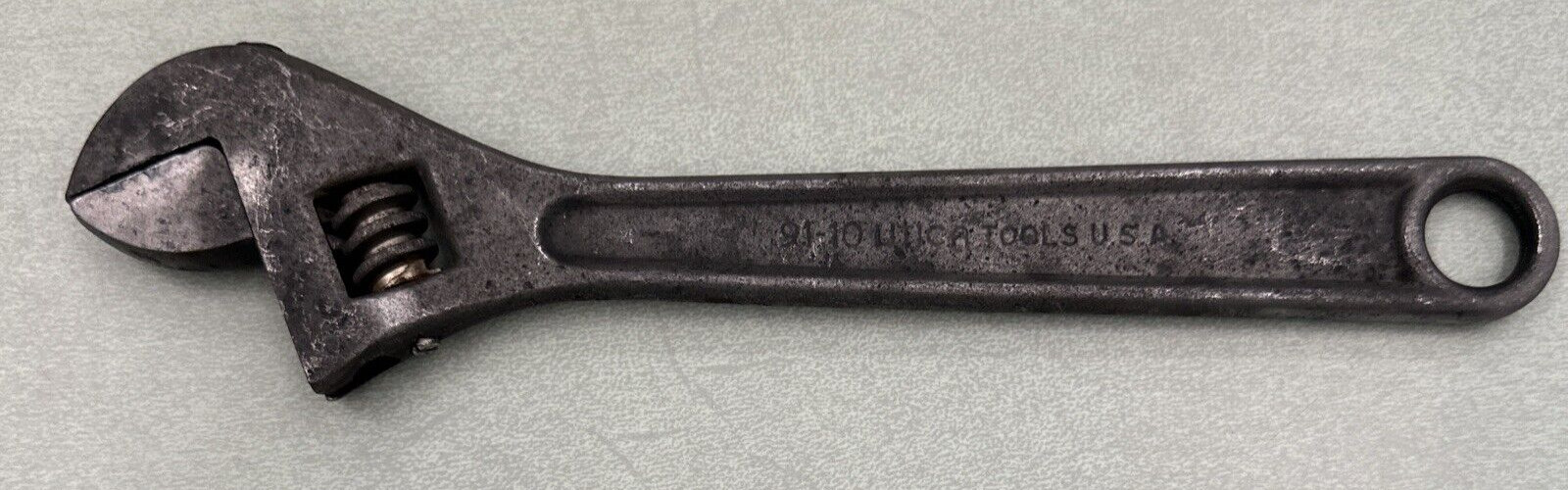 UTICA Tools 91-10 10in. Adjustable Wrench, Dark Finish, USA Made 