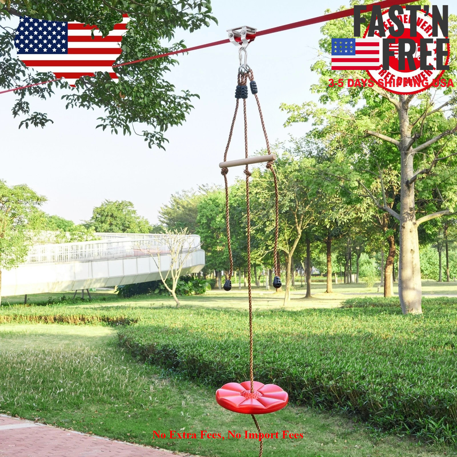 [HOT SALE] 65ft Zipline Kit for Kids and Adults, Slackers Zipline up to 500 lbs.