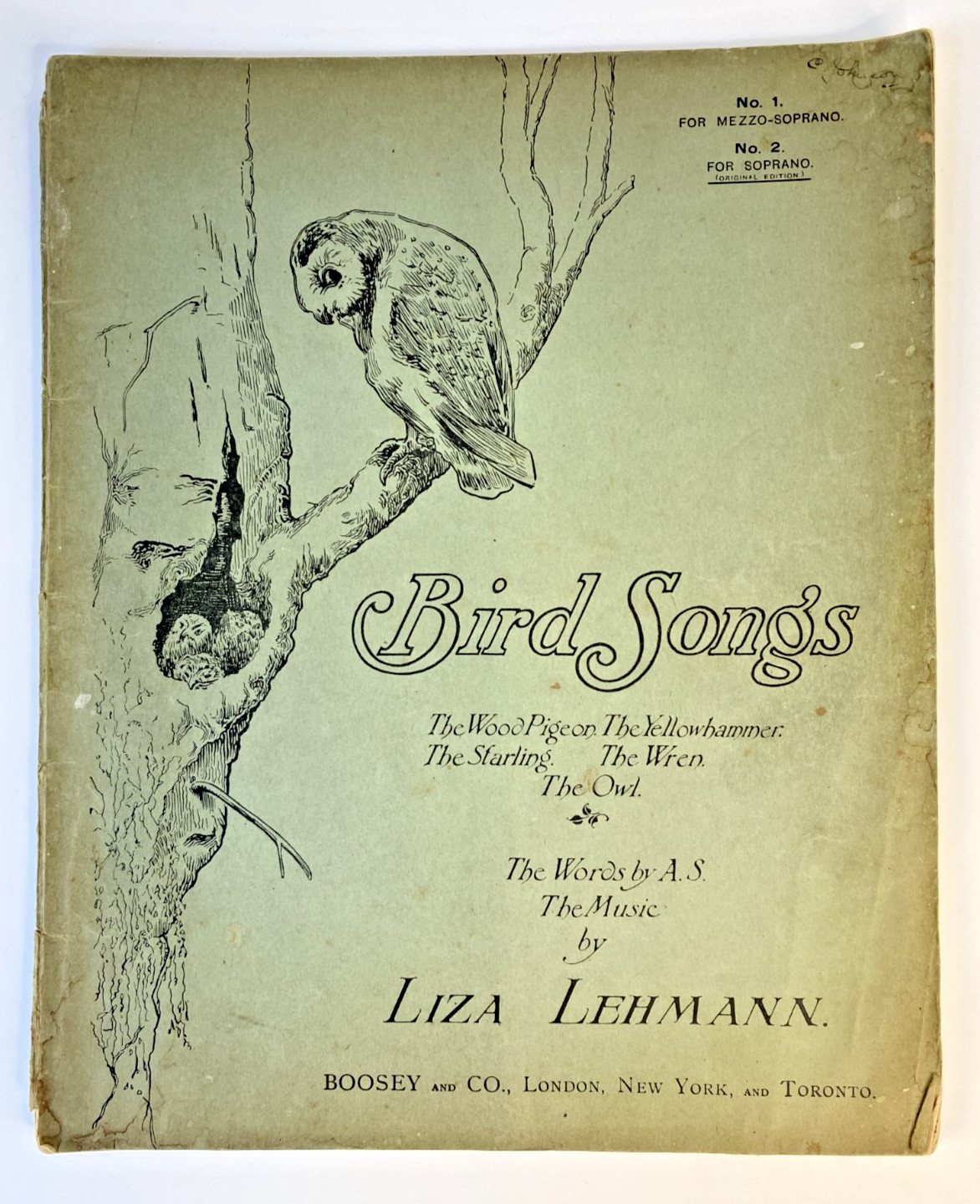 Liza Lehmann music Bird Songs 1907 First Ed Female composer