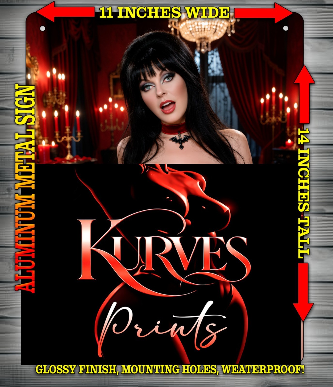 Sexy Elvira Mistress of the Dark NT Metal Sign Wall Art 14\