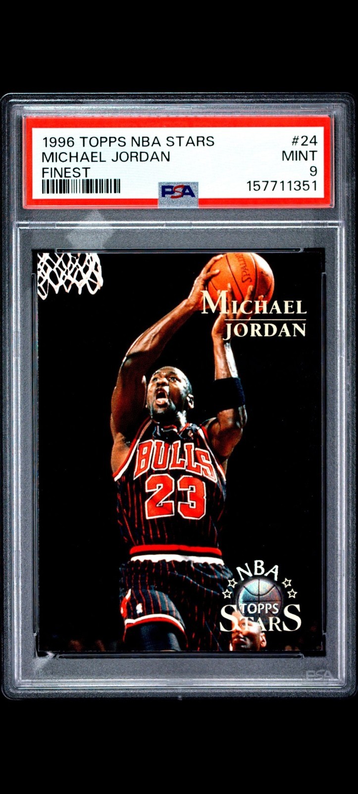 1996 Topps Stars Michael Jordan #24 Finest - Very Clean - Rare SP - PSA 9 1996 Topps Stars Michael Jordan #24 Finest - Very Clean - Rare SP - PSA 9