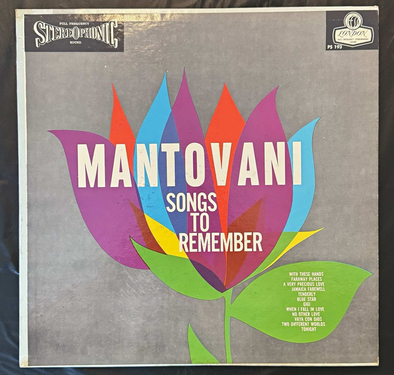 Mantovani Songs to Remember LP London PS 193 FFSS Stereo 1959 Vinyl VG