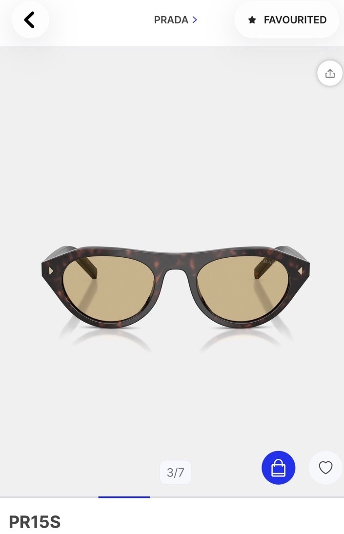 PRADA PR15S Womens Tortoise Shell Sunglasses Brown Tinted