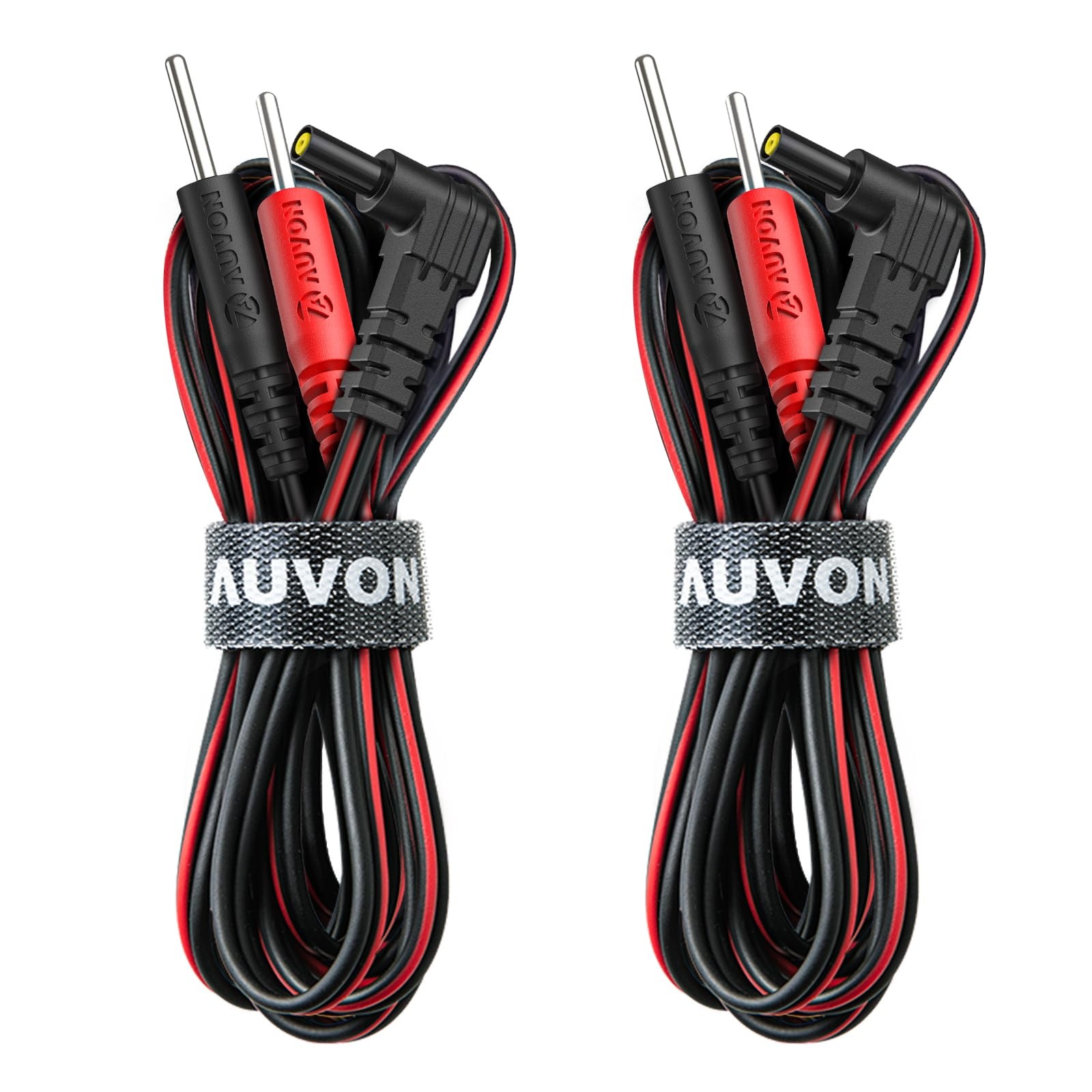 AUVON Premium TENS Unit Electrode Lead Wires for 2mm Pin Pads, 2 Black AUVON Premium TENS Unit Electrode Lead Wires for 2mm Pin Pads, 2 Black