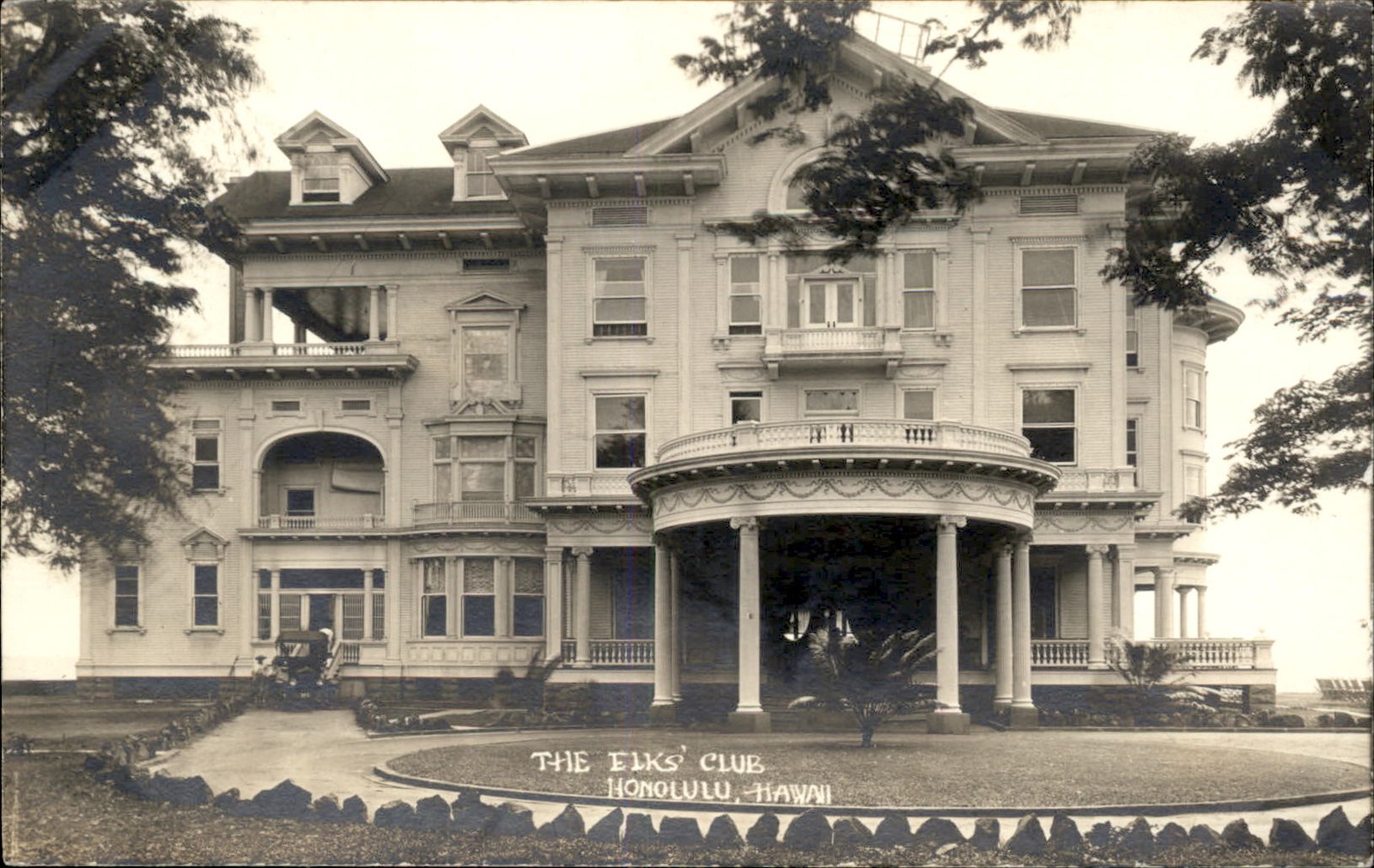 Honolulu Hawaii HI Elks Club c1900s-10s Real Photo Vintage Postcard bhn Honolulu Hawaii HI Elks Club c1900s-10s Real Photo Vintage Postcard bhn
