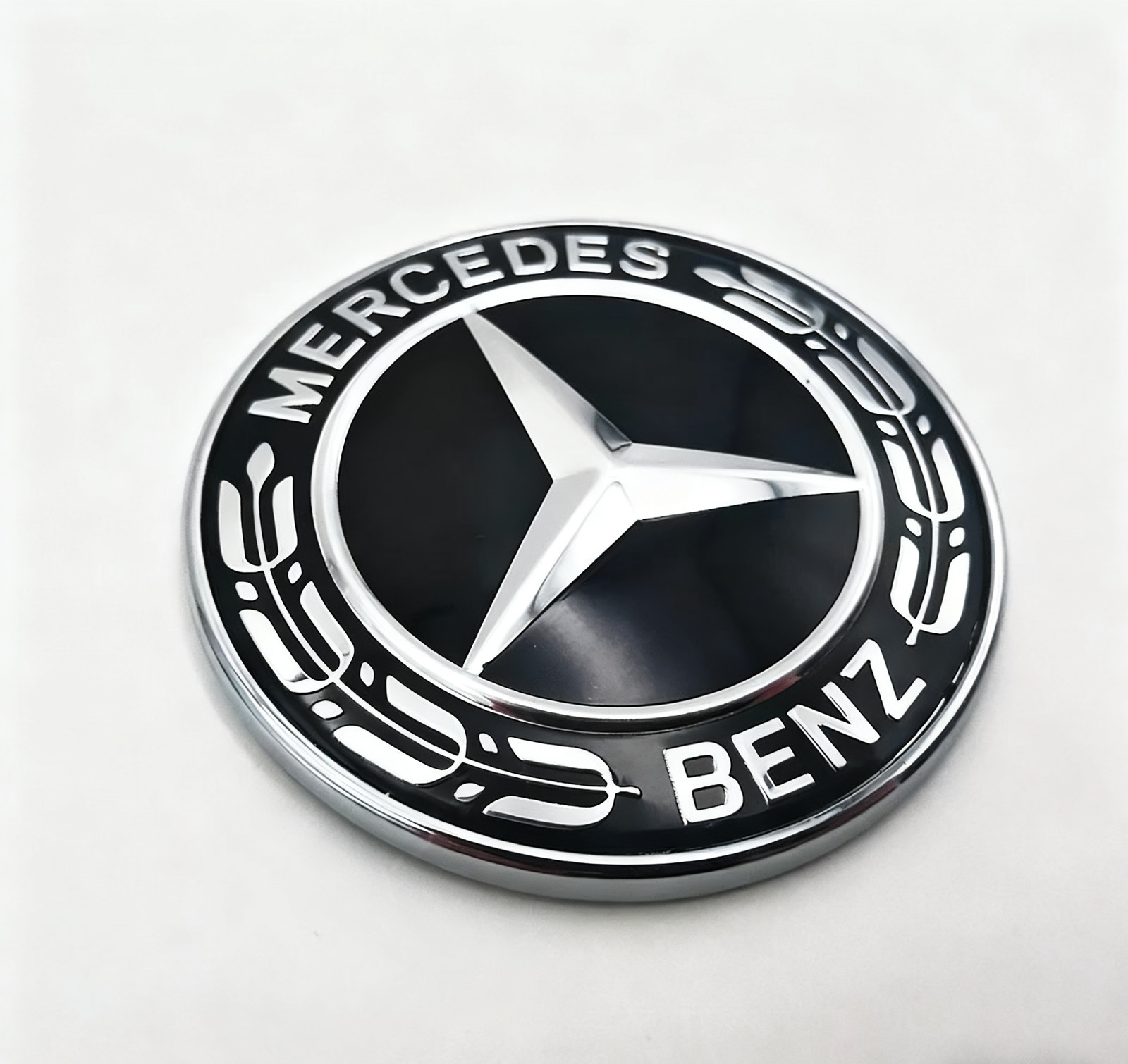 Front Hood Emblem Classic Flat Laurel Wreath decal Badge Fit For Mercedes Benz