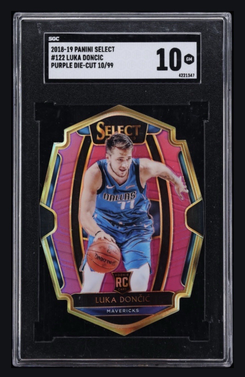 Panini 2018 Select #122 Luka Dončić RC Purple Die-Cut /99 PSA SGC 10 Rookie