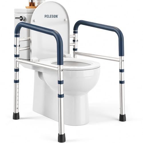 PELEGON Toilet Safety Rails (350 lb) - Adjustable Toilet Safety Frame & Rails PELEGON Toilet Safety Rails (350 lb) - Adjustable Toilet Safety Frame & Rails