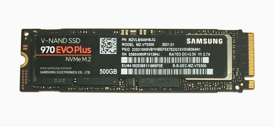 MZ-V7S500 Samsung 970 EVO Plus Series 500GB M.2 2280 NVMe PCIe Internal SSD