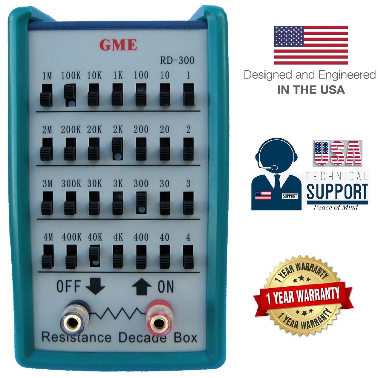 7 decade 1W Resistance Box Resistor Substitution ✔0~11,111,110 Ohm ✔USA Warranty
