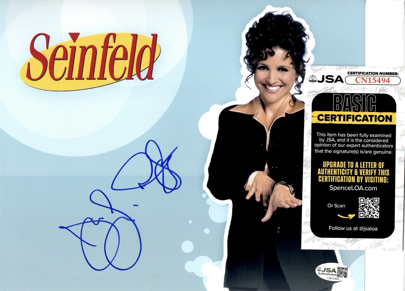 Julia Louis-Dreyfus Signed 8x10 Autographed SEINFELD Elaine JSA COA