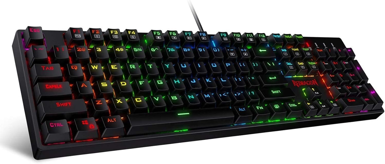 Redragon SURARA K582 RGB Mechanical Gaming Keyboard Quiet Red Switches LED Back