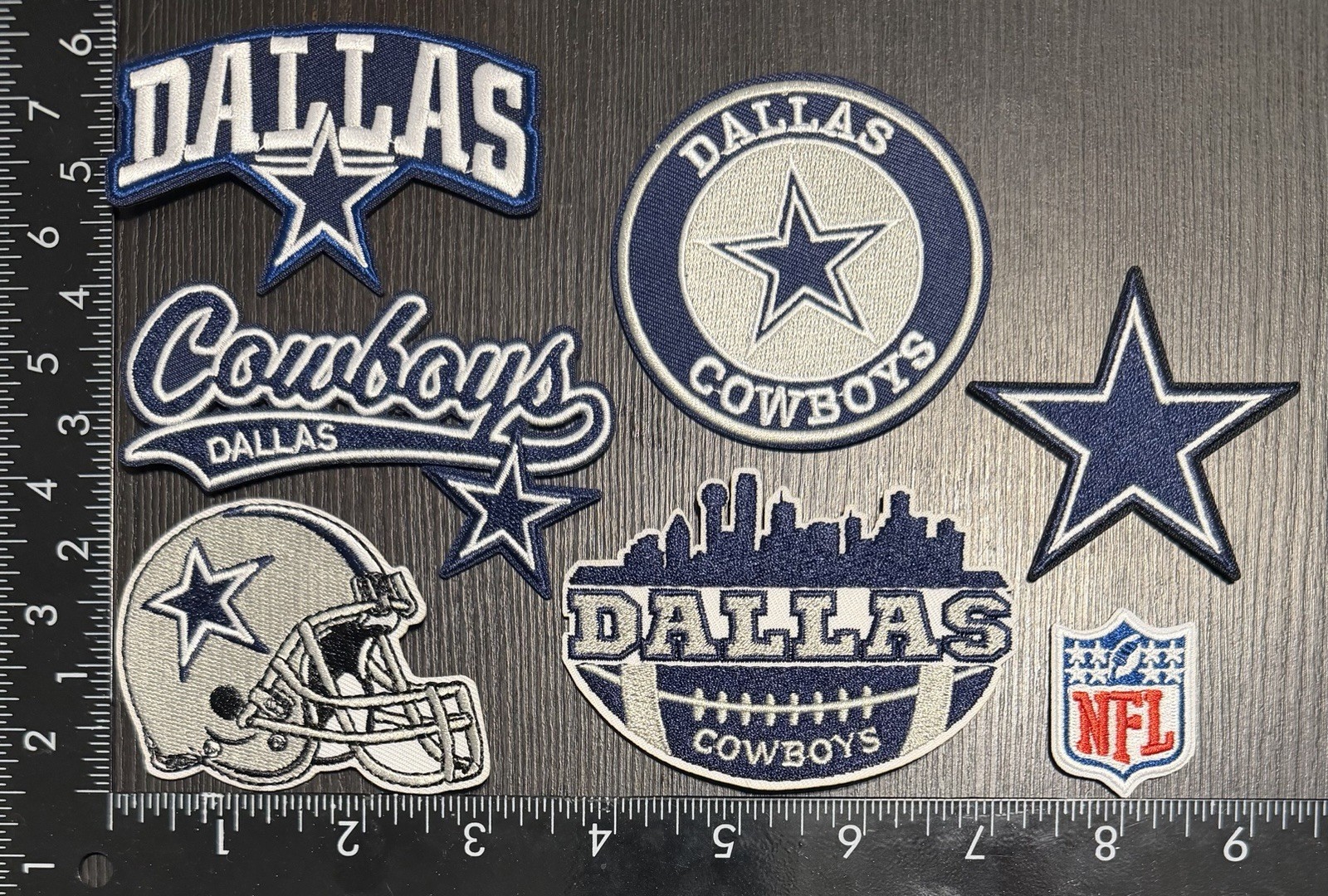 LOT OF 7 DALLAS COWBOYS IRON ON EMBROIDERED PATCHES EVERYTHING IN PHOTO LOT OF 7 DALLAS COWBOYS IRON ON EMBROIDERED PATCHES EVERYTHING IN PHOTO