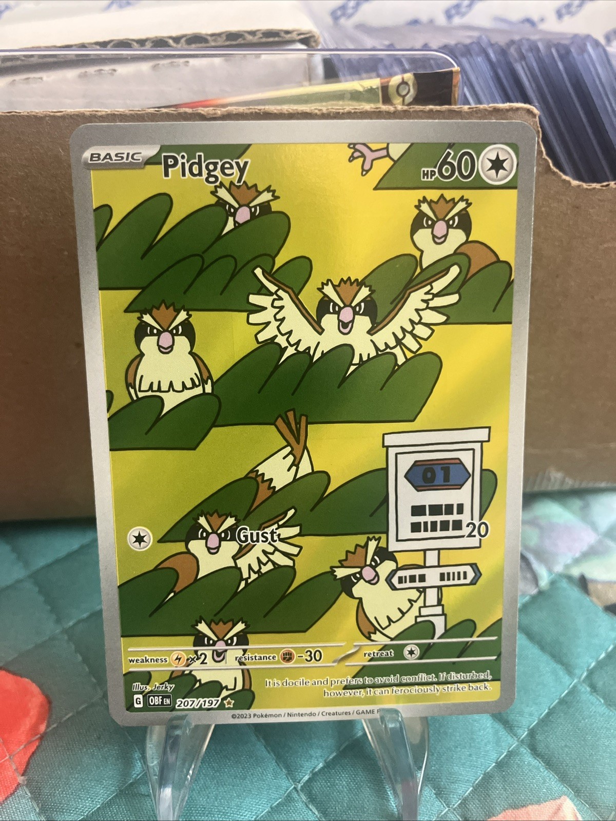 Pidgey 207/197 Pokemon Obsidian Flames Illus Rare Holo Full Art EN NM
