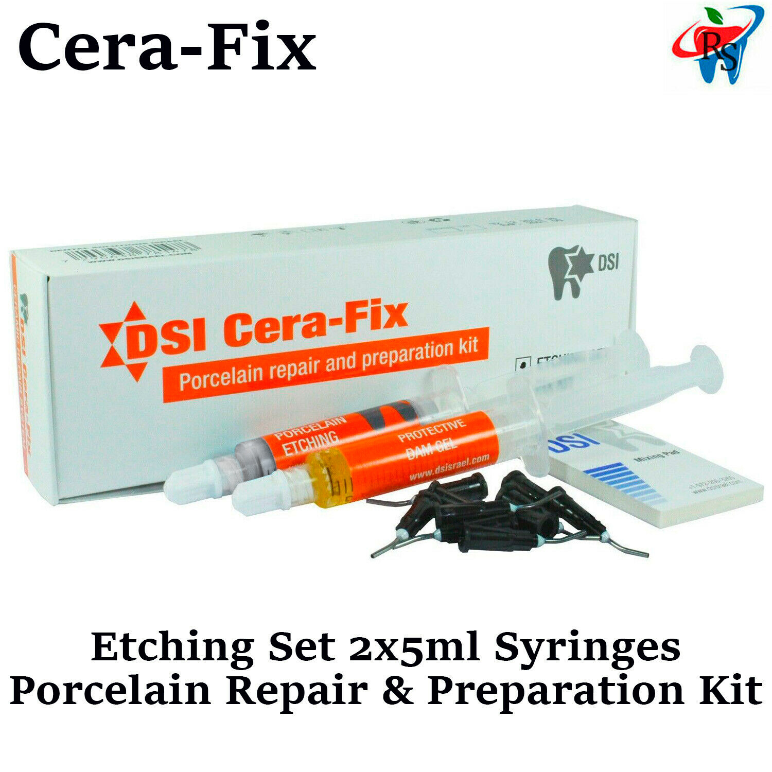 Dental Cera-Fix Repair Kit Porcelain Gel Ceramic Metal Etch Protecting Ceramgel 