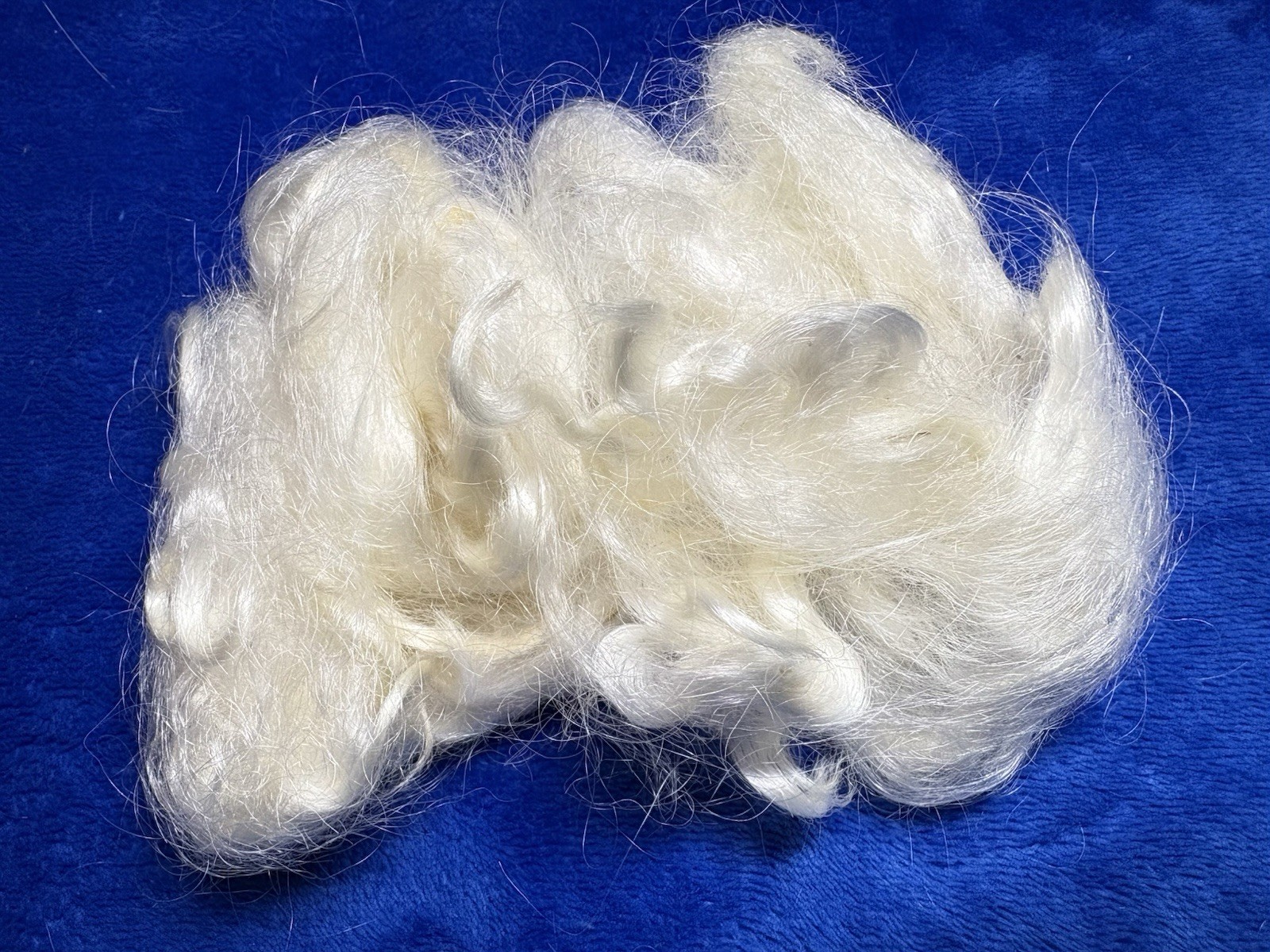 VTG RAW Loose White ANGORA MOHAIR for Reborn / Antique Doll Wigs - 29 GRAMS