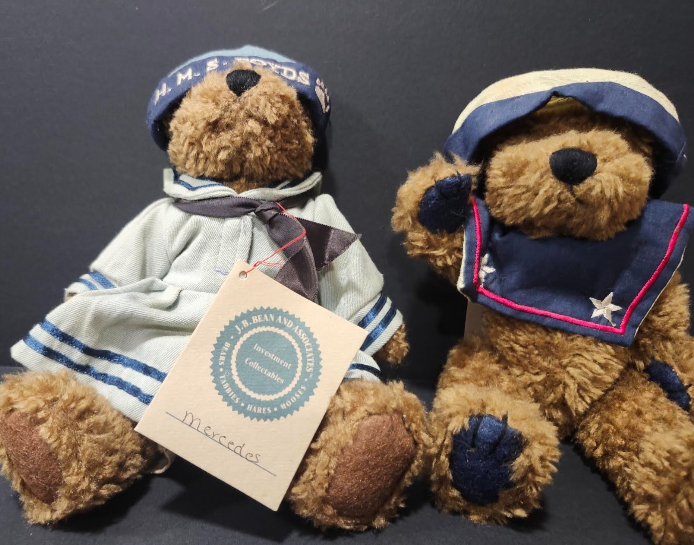 Vtg Boyds Bears Nautical Sailor Plush Set Worthington & Mercedes Fitzbruin