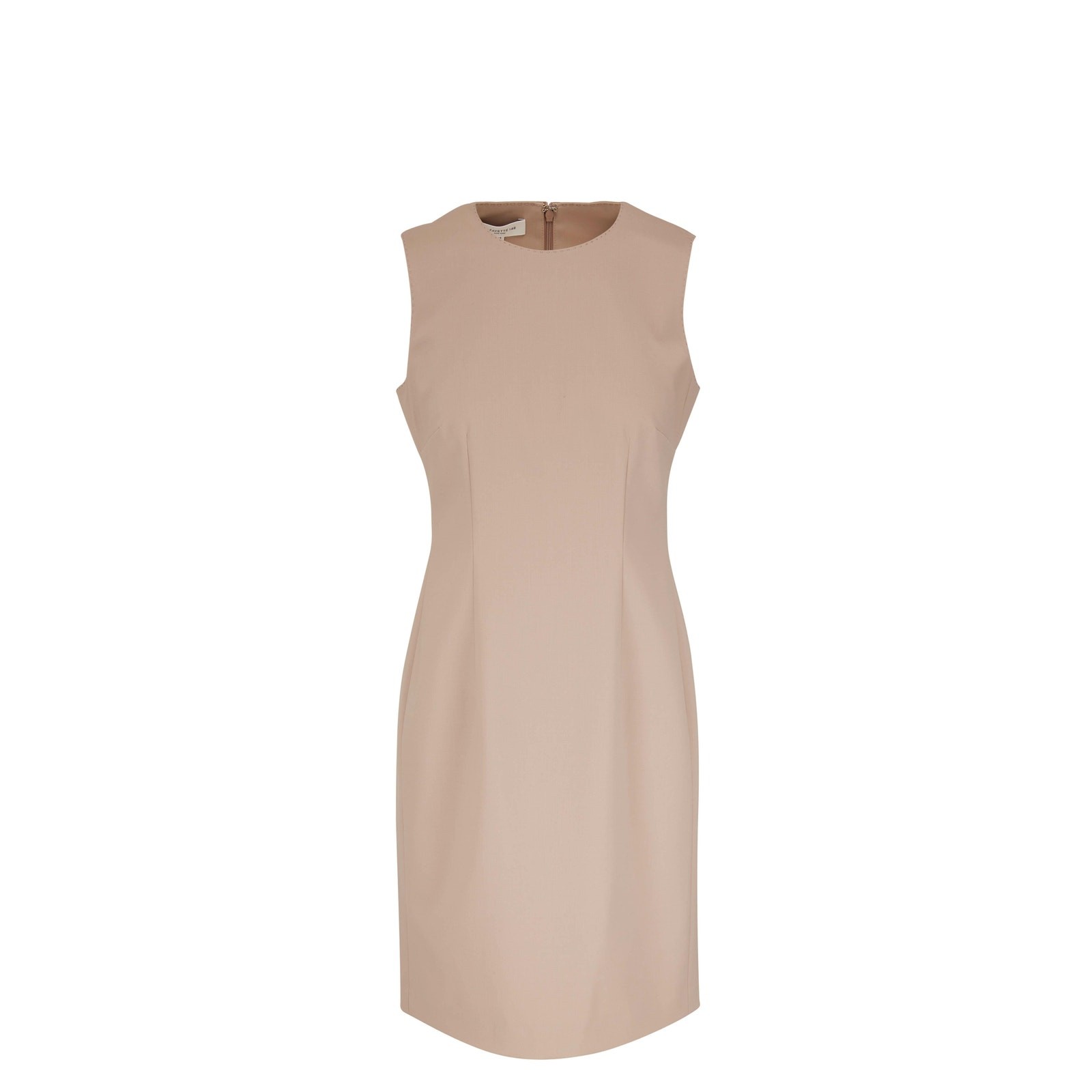 NWT Lafayette 148 New York Harpson Taupe Stretch Wool Twill Dress, 18