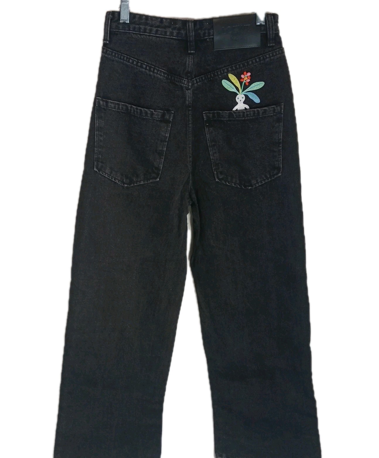 Loewe X Suna Fujita Collection Wide Leg High Waist Black Jeans Size S 26x28  