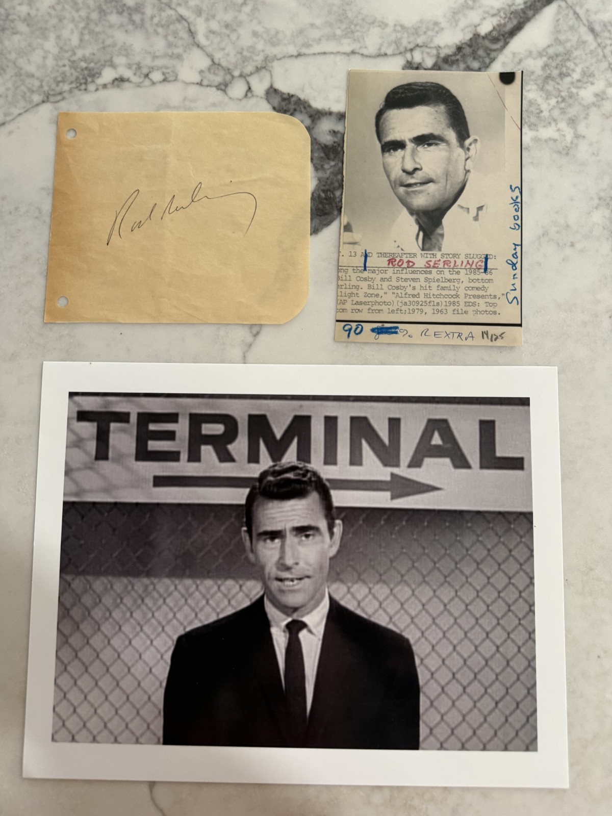 ROD SERLING -SIGNED AUTOGRAPHED ALBUM PAGE -TWILIGHT ZONE-Plus AP Photo + 2 -COA