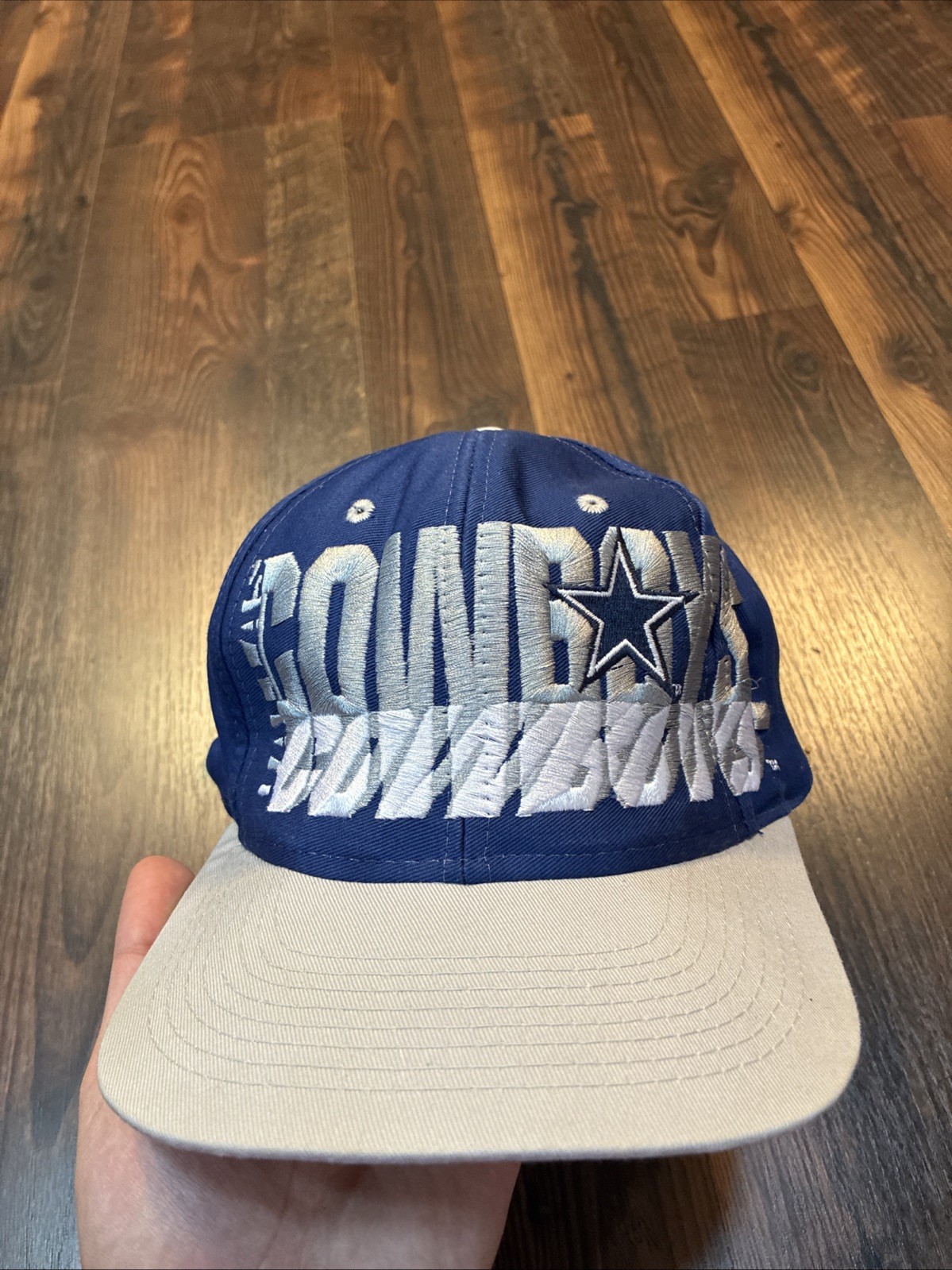 Vintage Dallas Cowboys Snapback Hat Cap 90s Logo 7 Spell Out NFL Hat Navy Blue