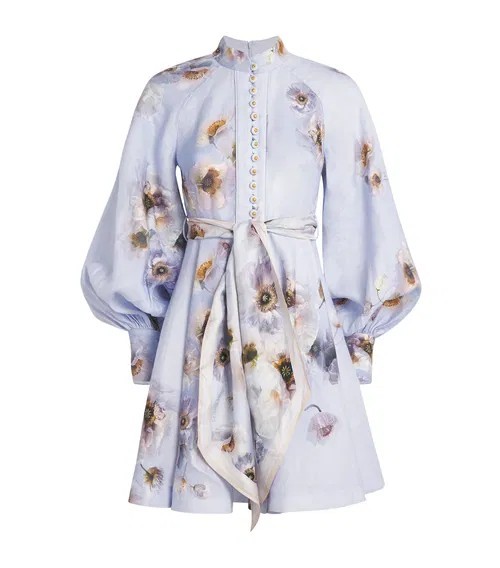 BNWT AUTHENTIC ZIMMERMANN HYPNOTIC BUTTONED MINI DRESS in LILAC POPPY SZ 4 BNWT AUTHENTIC ZIMMERMANN HYPNOTIC BUTTONED MINI DRESS in LILAC POPPY SZ 4