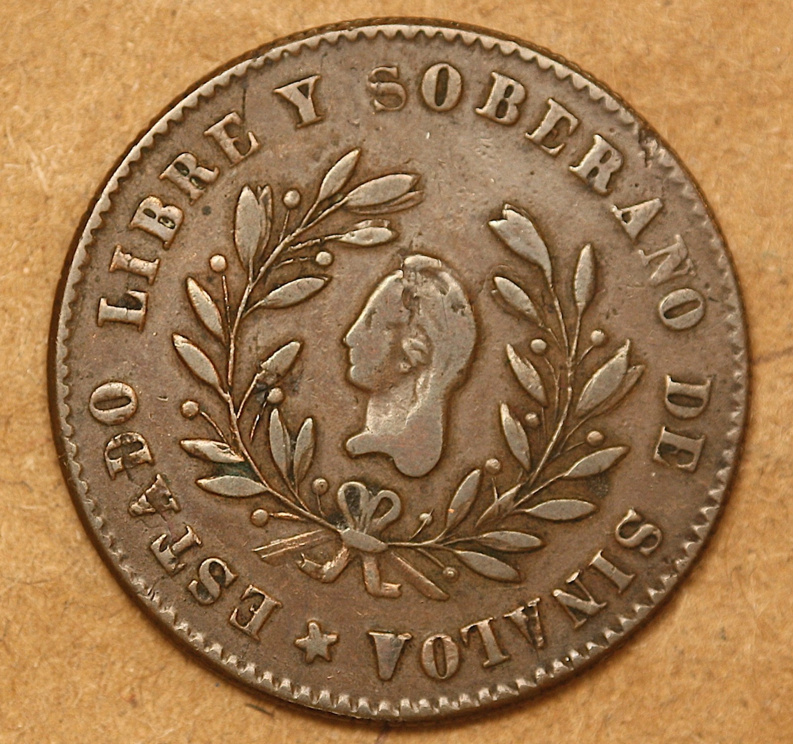 1862 - Mexico - First Republic - Culiacan - 1/4 Real - KM 363 1862 - Mexico - First Republic - Culiacan - 1/4 Real - KM 363
