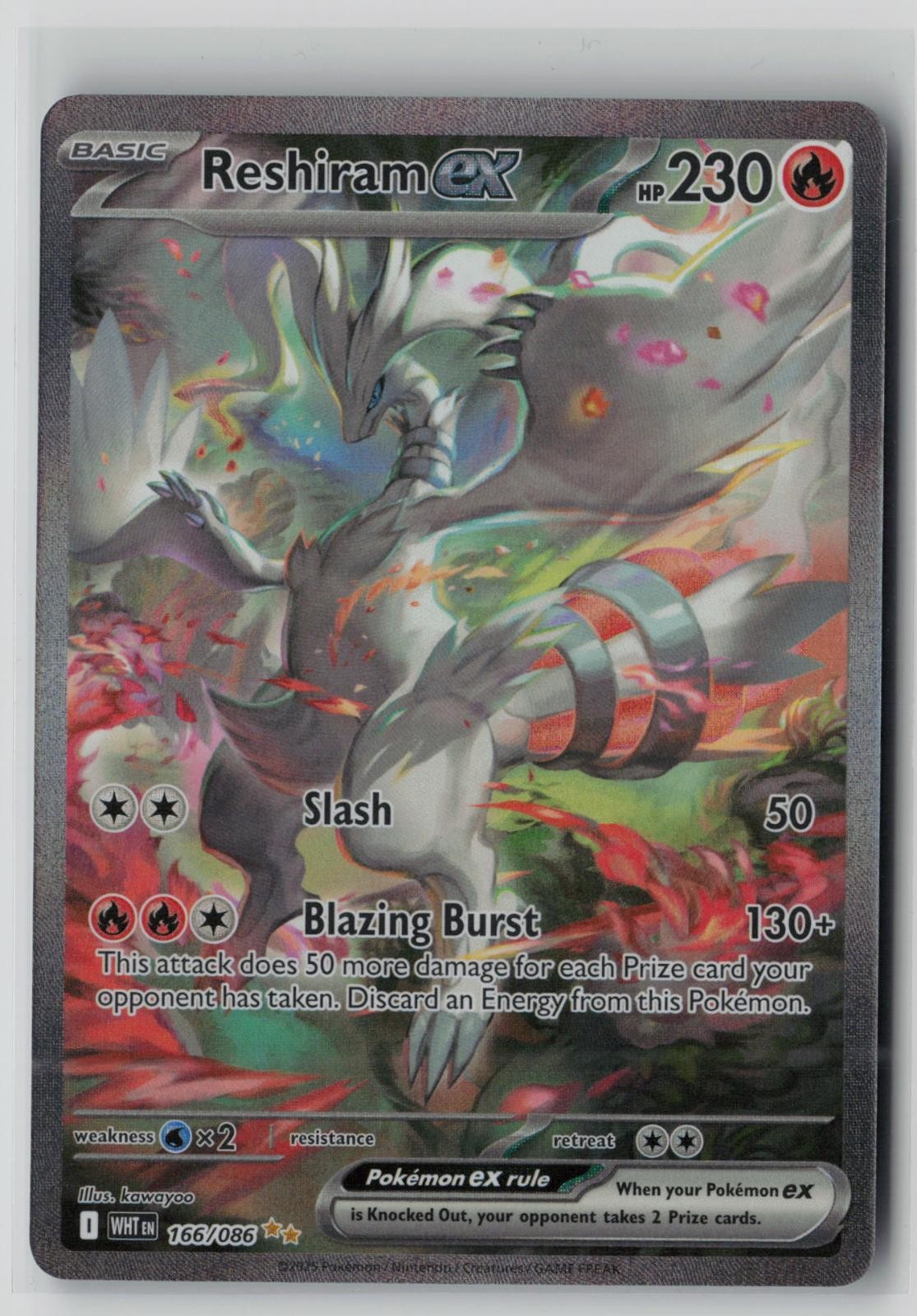 Reshiram ex 166/086 Holo Special Illustration Rare White Flare Near Mint CR34