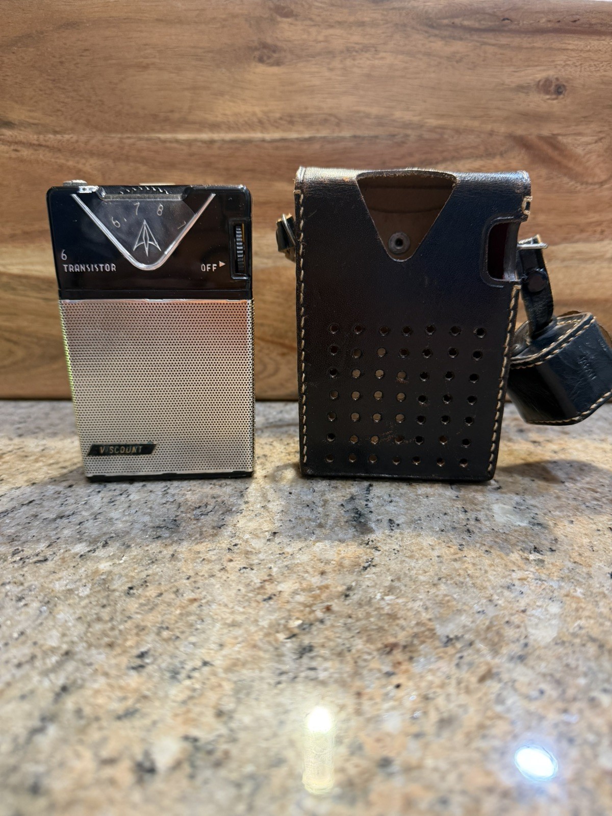 WORKING Viscount 6 Transistor Radio BTP-102 Japan Working w/ Case & Earphone