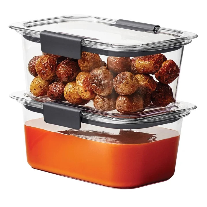 Rubbermaid Brilliance 4.7 Cup Medium Stain-Proof Food Storage Container,Set of 2