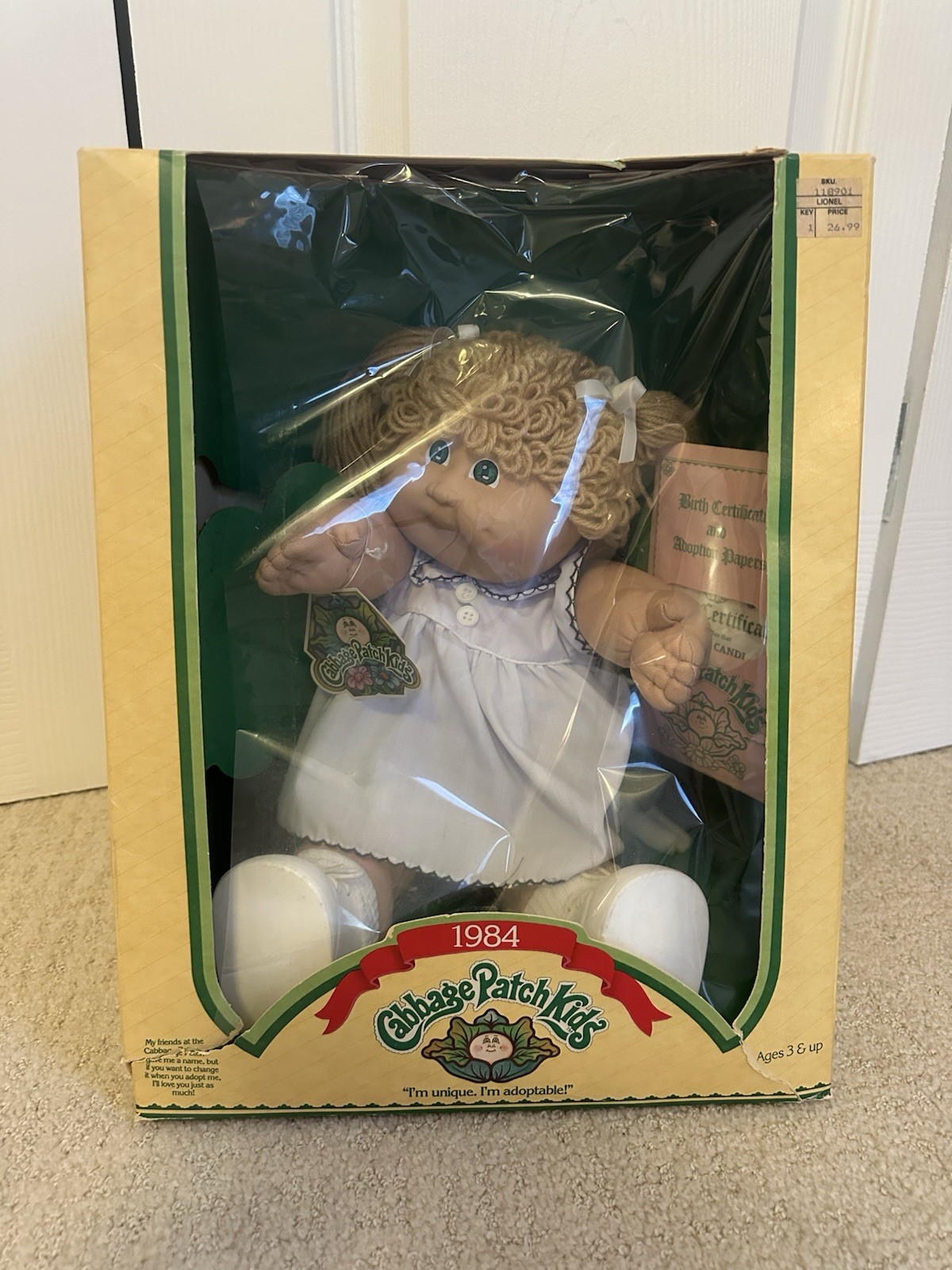 Vintage 1984 Coleco Cabbage Patch Doll Box With Papers RARE Flora Candi Vintage 1984 Coleco Cabbage Patch Doll Box With Papers RARE Flora Candi