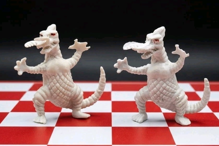 Vintage 1970s Hong Kong Chinasaur Kaiju Monsters (2) OGR D&D Bulette Patchisaurs