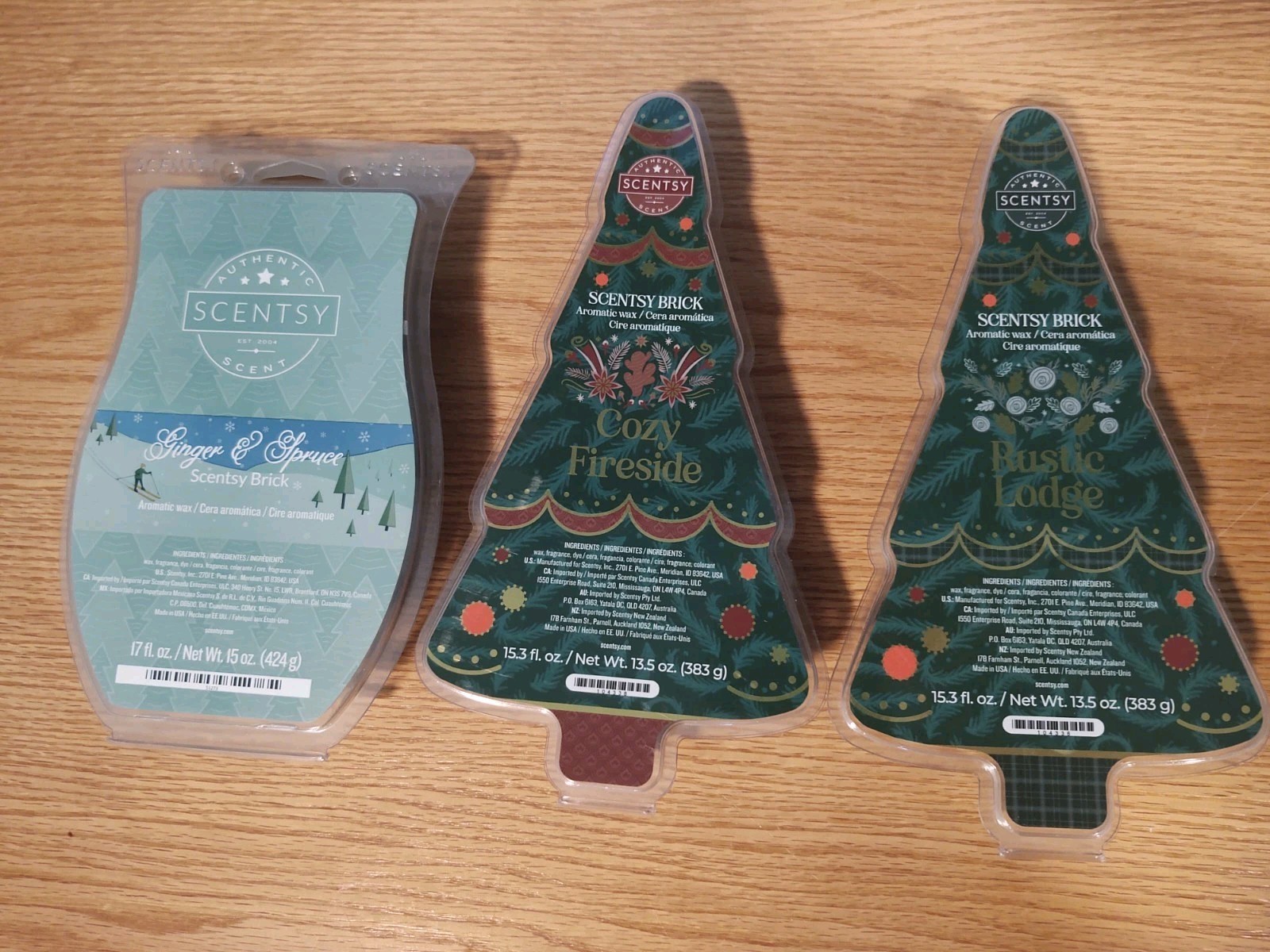 Scentsy Holiday Wax Bricks Lot of 3 Ginger & Spruce-Cozy Fireside-Rustic Lodge Scentsy Holiday Wax Bricks Lot of 3 Ginger & Spruce-Cozy Fireside-Rustic Lodge