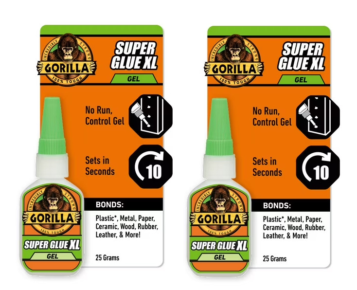 Gorilla Super Glue Gel XL, 25 Gram, Clear, (Pack of 2) Gorilla Super Glue Gel XL, 25 Gram, Clear, (Pack of 2)
