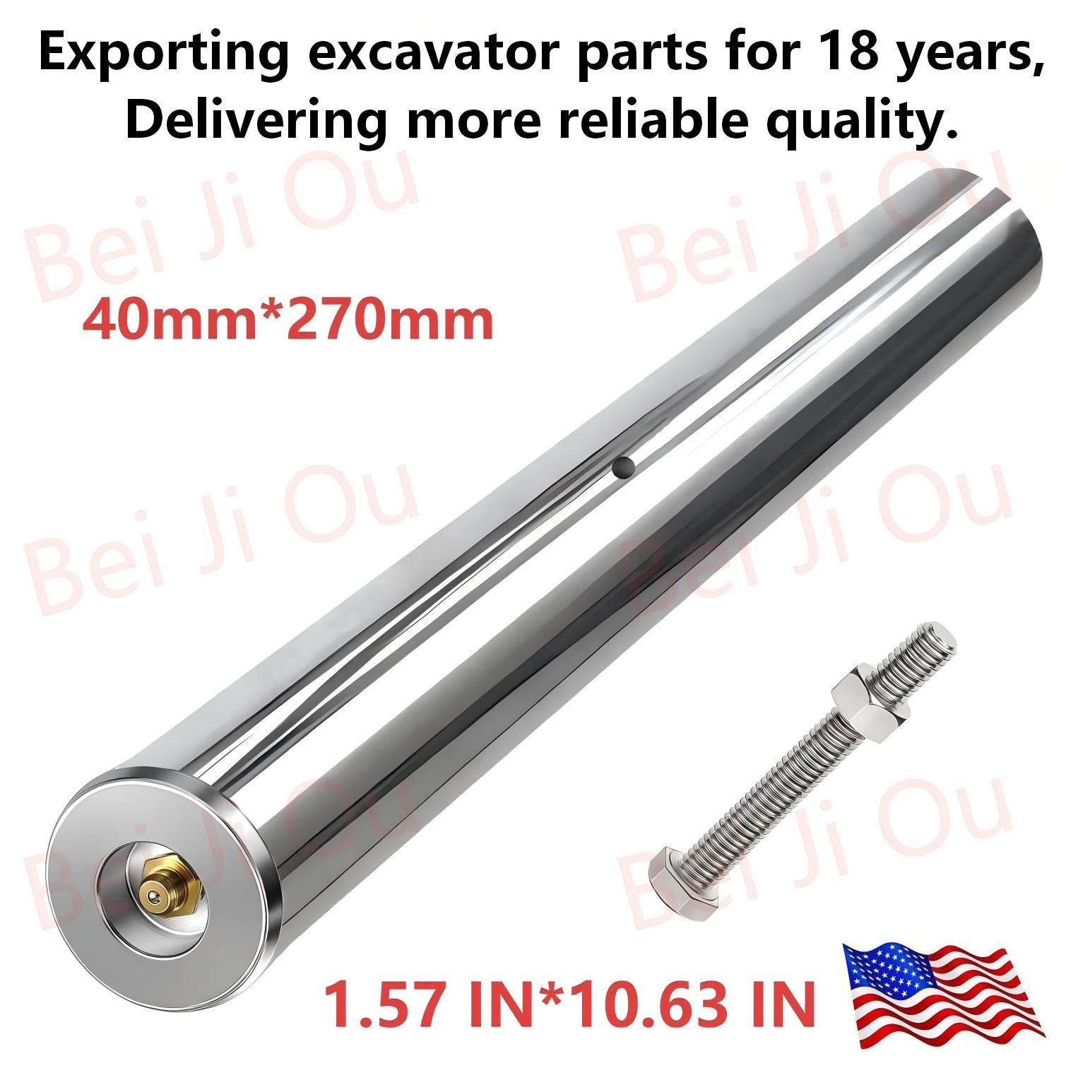 New upgraded Excavator Universal Bucket Pin 40mm X 270mm，With grease nipple