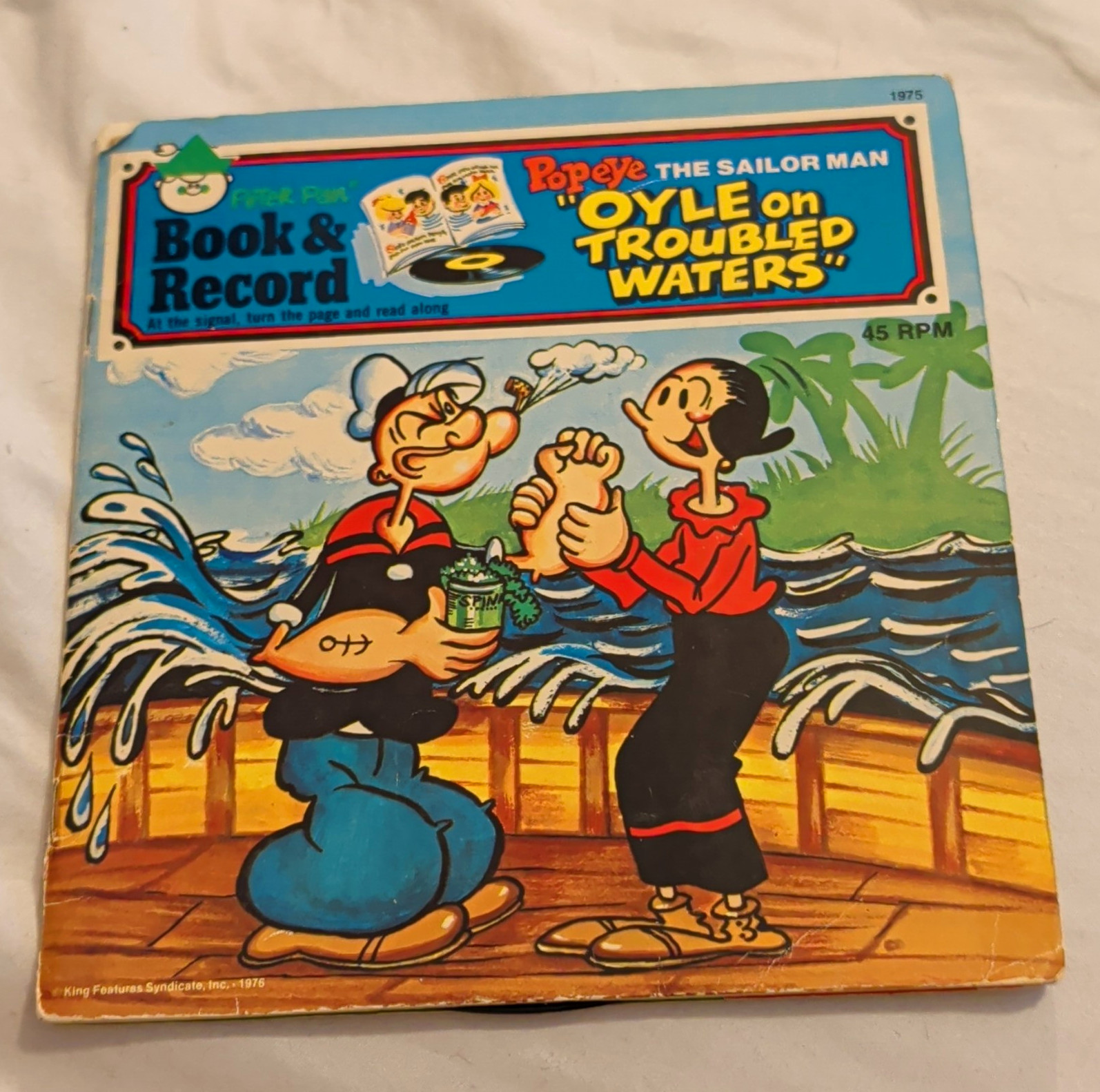 Peter Pan Records Popeye the Sailor Man: Oyle on Troubled Waters Book & 45 RPM